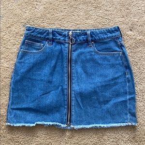 Pacsun Blue Denim Mini Skirt O Zipper Size 26
